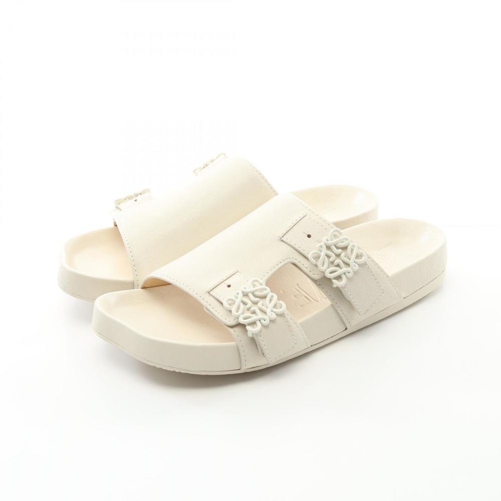 Loewe White Ease Sandals Leather